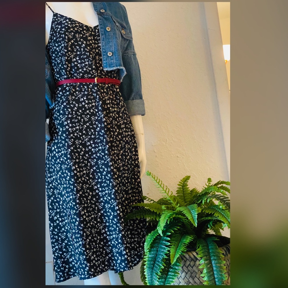 Black midi dress